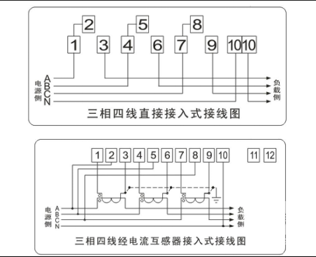 電度表DTSD341-MD2主端子接線(xiàn)示意圖