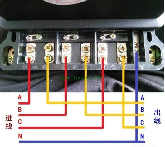 廣東雅達DSZ3366三相三線智能電能表直通式怎么接線？